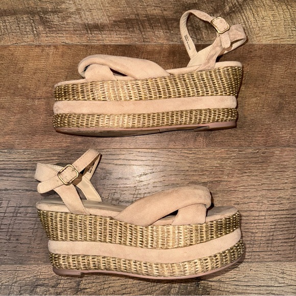 Free People Vegan Women's Tan Platform Sandals - Picture 3 of 16